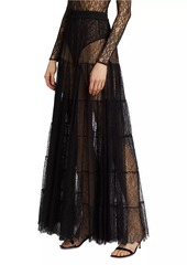 Michael Kors Tiered Lace Maxi Skirt