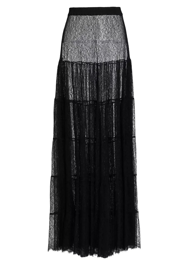 Michael Kors Tiered Lace Maxi Skirt