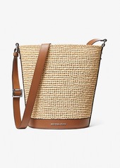 Michael Kors Townsend Medium Straw Bucket Messenger