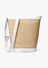 Michael Kors Townsend Medium Straw Bucket Messenger