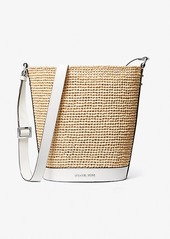 Michael Kors Townsend Medium Straw Bucket Messenger