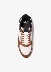 Michael Kors Trevor Leather and Stretch Knit Trainer