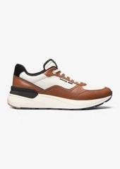 Michael Kors Trevor Leather and Stretch Knit Trainer