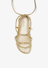 Michael Kors Vero Metallic Snake Embossed Lace-Up Sandal