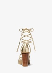 Michael Kors Vero Metallic Snake Embossed Leather Platform Sandal
