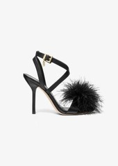 Michael Kors Whitby Feather Trim Leather Sandal