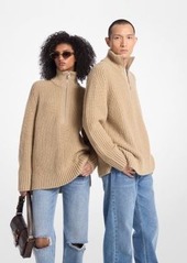 Michael Kors Wool and Cashmere Blend Half-Zip Sweater