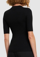 Michael Kors Wool Blend Lace-up Top