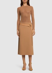 Michael Kors Wool Stretch Side Slit Midi Skirt