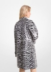 Michael Kors Zebra Print Cotton Twill Balmacaan