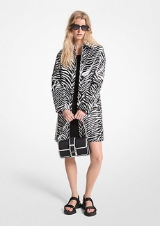 Michael Kors Zebra Print Cotton Twill Balmacaan