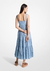 Michael Kors Zebra Print Stretch Organic Cotton Poplin Dress