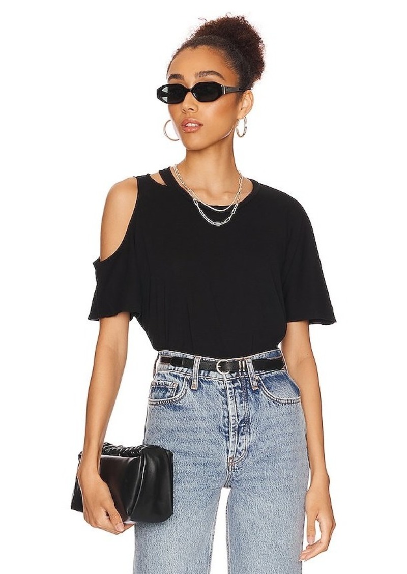 Michael Lauren Verdugo Crew Neck Tee with Cutout