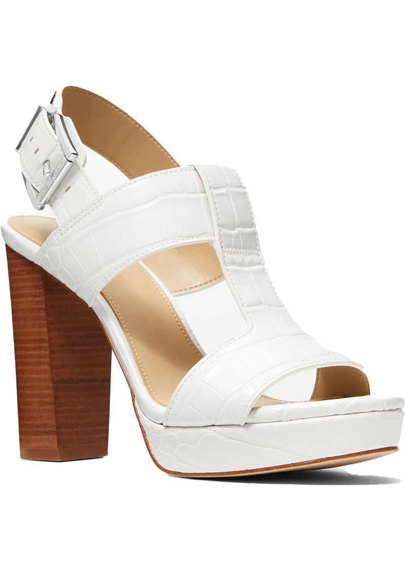 MICHAEL Michael Kors Becker Womens Faux Leather Croco Print Heels