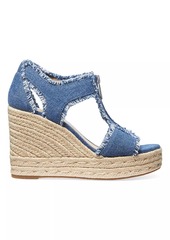 MICHAEL Michael Kors Berkley 100MM Denim Espadrille Wedge Sandals