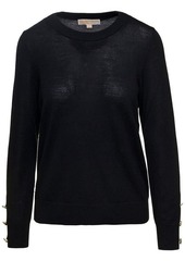 MICHAEL Michael Kors Black Crewneck Light Sweater in Wool Woman M Michael Kors
