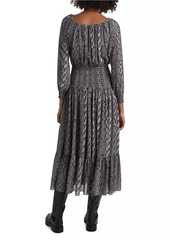 MICHAEL Michael Kors Boatneck Smocked Maxi Dress