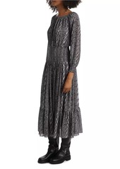 MICHAEL Michael Kors Boatneck Smocked Maxi Dress