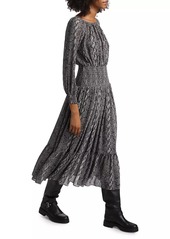 MICHAEL Michael Kors Boatneck Smocked Maxi Dress