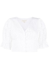 MICHAEL Michael Kors brodeire-anglaise cropped blouse