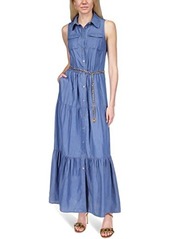 MICHAEL Michael Kors Chambray Tiered Ankle Dress