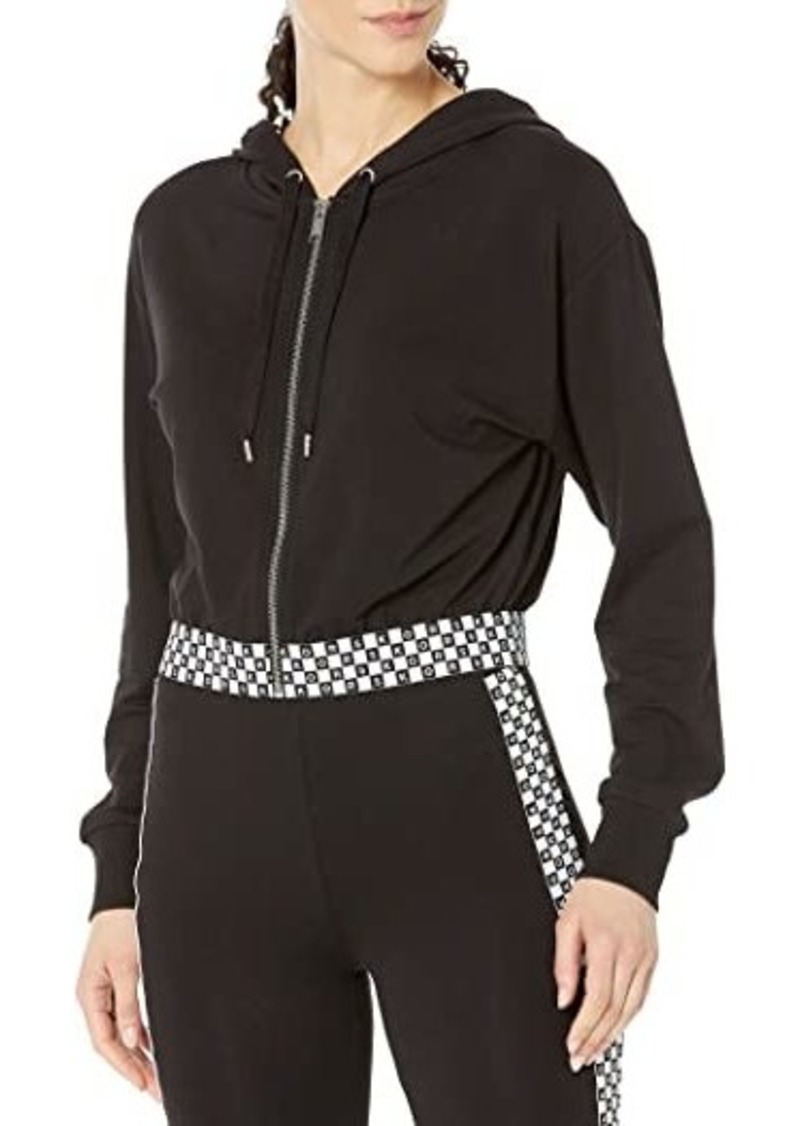 MICHAEL Michael Kors Checker Crop Zip-Up Hoodie