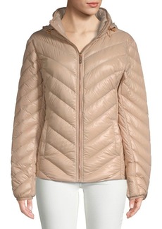 michael kors chevron puffer jacket