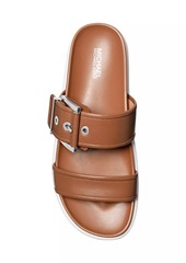 MICHAEL Michael Kors Colby Buckle-Accented Leather Slide Sandals