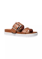 MICHAEL Michael Kors Colby Buckle-Accented Leather Slide Sandals