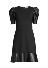MICHAEL Michael Kors Contrast Puff-Sleeve Dress