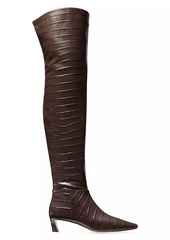 MICHAEL Michael Kors Cosmo 40MM Crocodile-Embossed Leather Thigh-High Boots