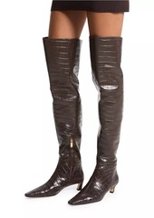 MICHAEL Michael Kors Cosmo 40MM Crocodile-Embossed Leather Thigh-High Boots