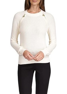 MICHAEL Michael Kors Crop Shaker Zip Sweater