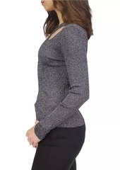 MICHAEL Michael Kors Cut-Out Shimmer Sweater