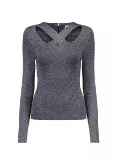 MICHAEL Michael Kors Cut-Out Shimmer Sweater