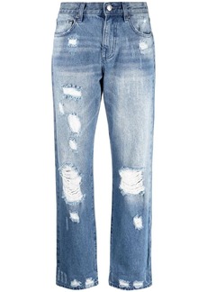 MICHAEL Michael Kors distressed wide-leg jeans