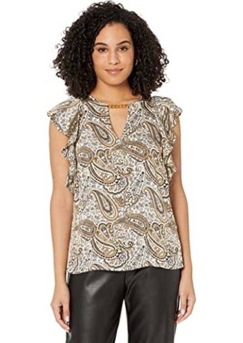 MICHAEL Michael Kors Drama Patchwork Paisley Top