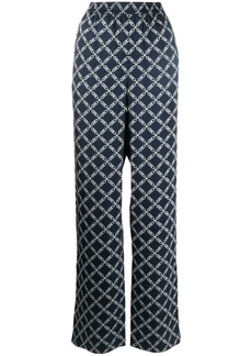 MICHAEL Michael Kors Empire-print satin straight-leg trousers