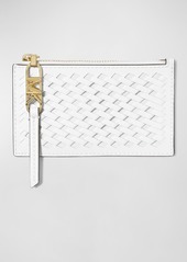 MICHAEL Michael Kors Empire Small Woven Leather Card Case 