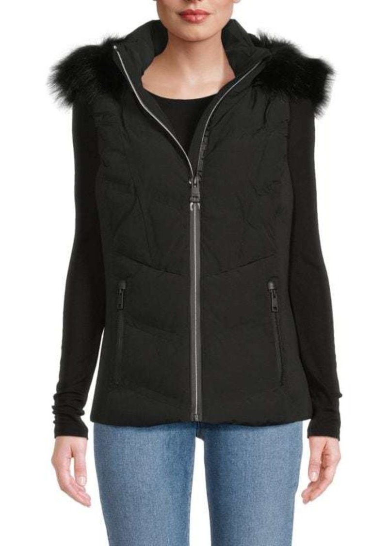 MICHAEL Michael Kors Faux Fur Hood Puffer Vest