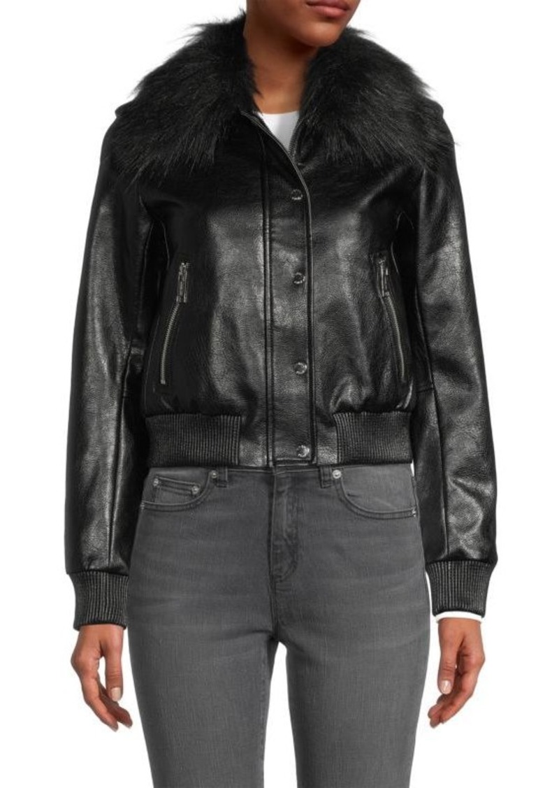 MICHAEL Michael Kors Faux Leather Flight Jacket