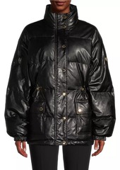 MICHAEL Michael Kors Faux-Leather Puffer Jacket