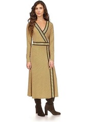 MICHAEL Michael Kors Faux Wrap Border Print Midi