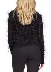 MICHAEL Michael Kors Feather-Embellished Wool-Blend Sweater