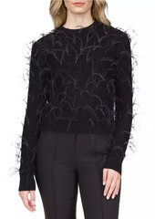 MICHAEL Michael Kors Feather-Embellished Wool-Blend Sweater