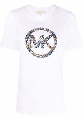 MICHAEL Michael Kors floral logo-print crew-neck T-shirt