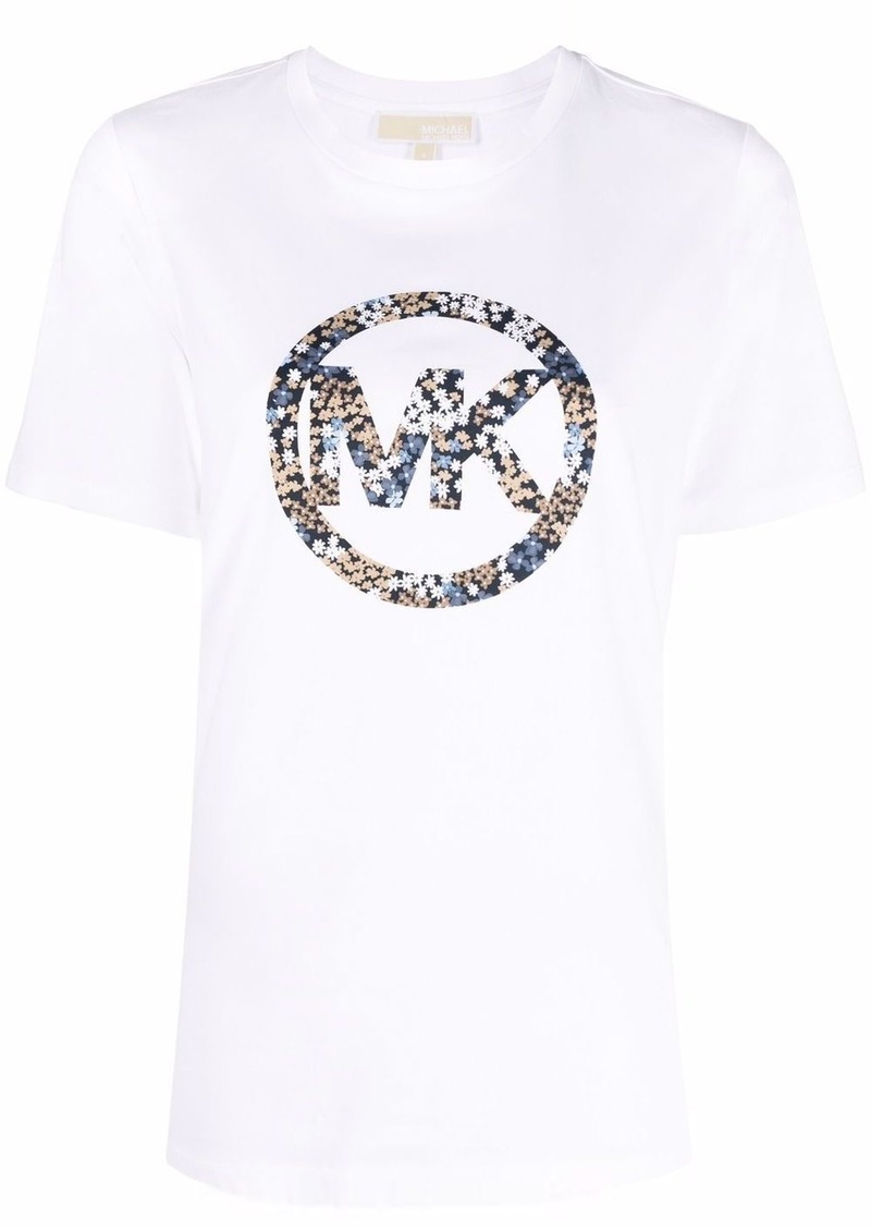 MICHAEL Michael Kors floral logo-print crew-neck T-shirt