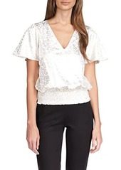 MICHAEL Michael Kors Foil Paisley Smocked Blouse