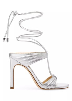 MICHAEL Michael Kors Gabriella 110MM Metallic Leather Ankle-Wrap Sandals