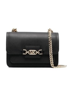 MICHAEL Michael Kors 'Heather' Black Shoulder Bag with MK Logo in Smooth Leather Woman